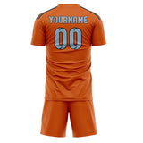 Custom Orange Light Blue Soccer Set
