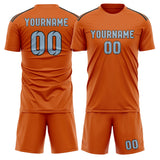 Custom Orange Light Blue Soccer Set