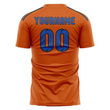 Custom Orange Sky Blue Soccer Jersey