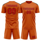 Custom Orange Orange Red Soccer Set