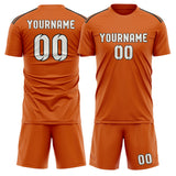 Custom Orange White Soccer Set