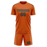 Custom Orange Dark Grey Soccer Set