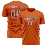 Custom Orange Light Pink Soccer Jersey