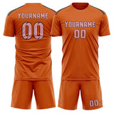 Custom Orange Light Pink Soccer Set