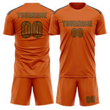 Custom Orange Khaki Soccer Set