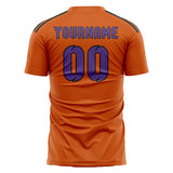 Custom Orange Light Purple Soccer Jersey