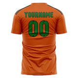 Custom Orange Emerald Green Soccer Jersey