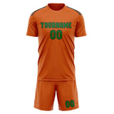Custom Orange Emerald Green Soccer Set
