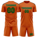 Custom Orange Emerald Green Soccer Set