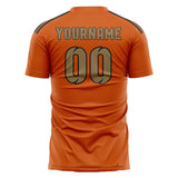Custom Orange Light Khaki Soccer Jersey
