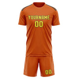 Custom Orange Light Yellow Soccer Set