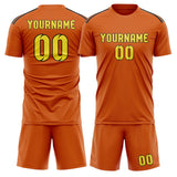 Custom Orange Light Yellow Soccer Set