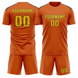 Custom Orange Gold Soccer Set