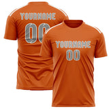 Custom Orange Gray Soccer Jersey