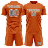 Custom Orange Gray Soccer Set