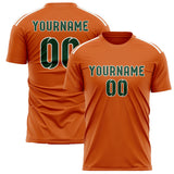 Custom Orange Green Soccer Jersey