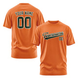 Custom Orange Dark Green T-Shirt