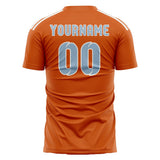Custom Orange Light Blue Soccer Jersey