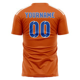 Custom Orange Sky Blue Soccer Jersey