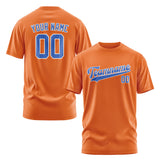 Custom Orange Sky Blue T-Shirt