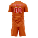 Custom Orange Orange Red Soccer Set