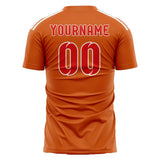 Custom Orange Orange Red Soccer Jersey