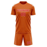 Custom Orange Orange Red Soccer Set