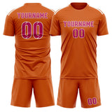 Custom Orange Pink Soccer Set