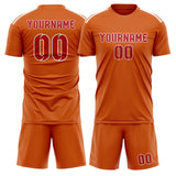Custom Orange Red Soccer Set