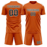 Custom Orange Dark Grey Soccer Set