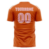 Custom Orange Light Pink Soccer Jersey