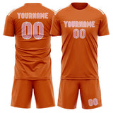 Custom Orange Light Pink Soccer Set
