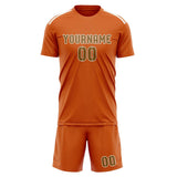 Custom Orange Khaki Soccer Set