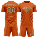 Custom Orange Khaki Soccer Set