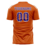 Custom Orange Light Purple Soccer Jersey