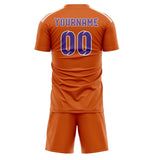 Custom Orange Light Purple Soccer Set