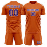 Custom Orange Light Purple Soccer Set