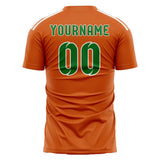 Custom Orange Emerald Green Soccer Jersey