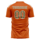 Custom Orange Light Khaki Soccer Jersey