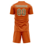 Custom Orange Light Khaki Soccer Set