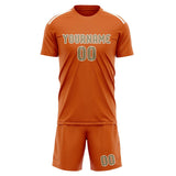 Custom Orange Light Khaki Soccer Set