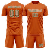 Custom Orange Light Khaki Soccer Set