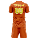 Custom Orange Light Yellow Soccer Set