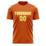 Custom Orange Light Yellow Soccer Jersey