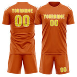 Custom Orange Light Yellow Soccer Set