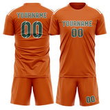 Custom Orange Blue Green Soccer Set