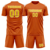 Custom Orange Gold Soccer Set