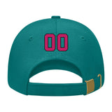 Custom Blue Green Light Pink Hat 28B21713