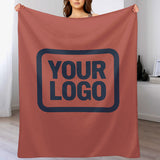 Custom Copper Rose Navy Blue Blanket