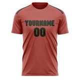 Custom Copper Rose Dark Green Soccer Jersey